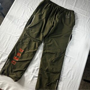 New Balance USMC Track Pants Logo Mens M Long Green Marines  Ankle Zip - (404)